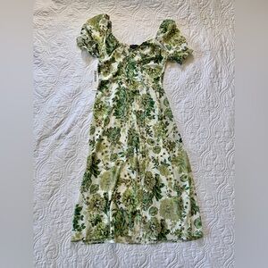Floral green midi dress